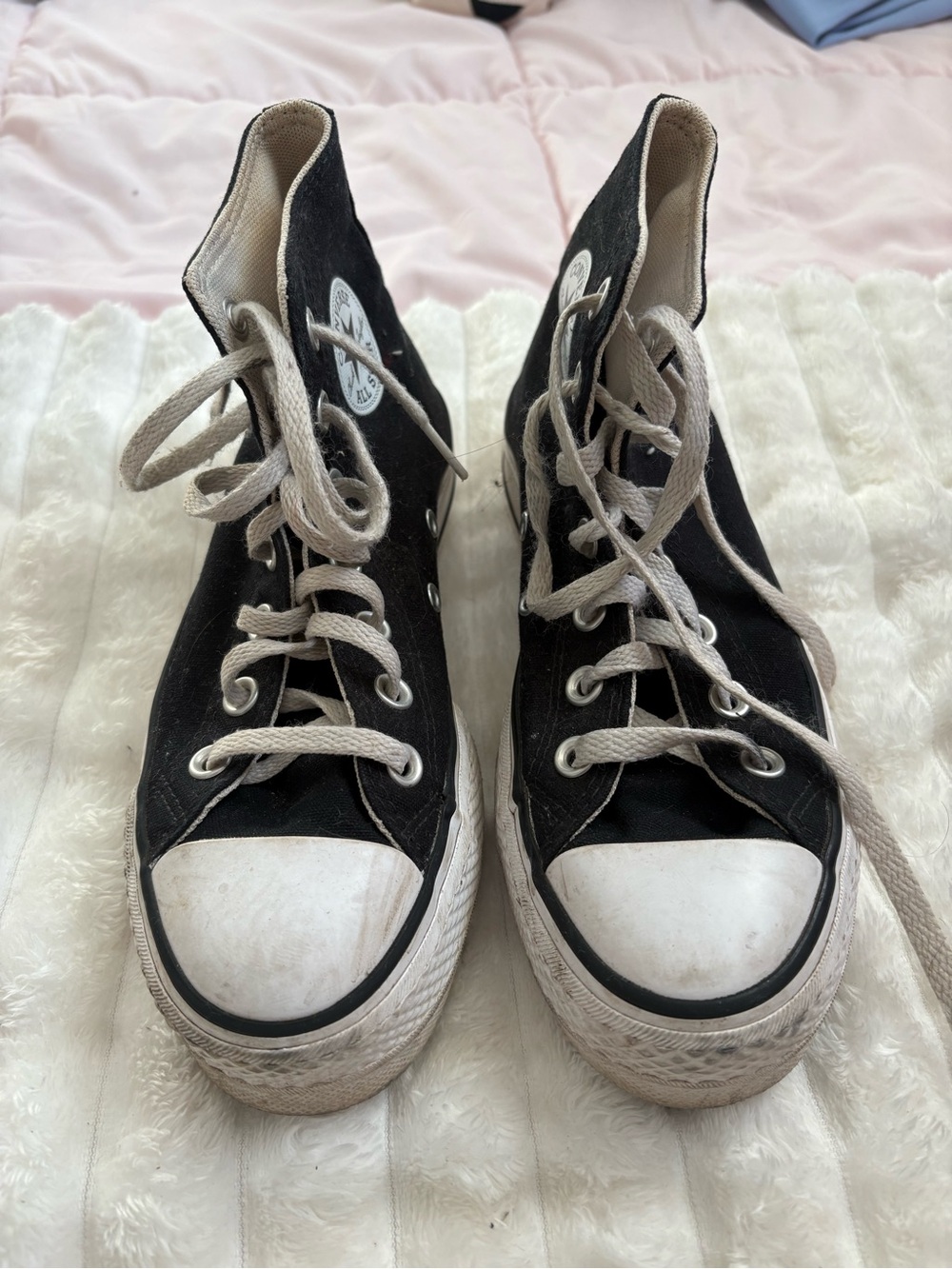 Converse Black and White High-Top Canvas Sneakers